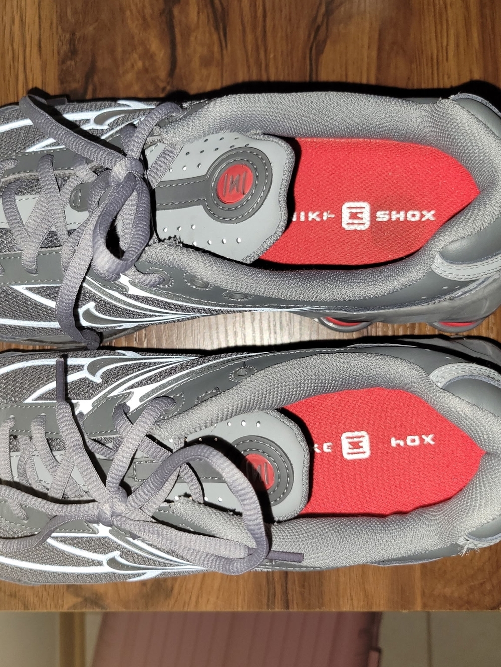 Nike Gray Running Shoes with Red Insoles